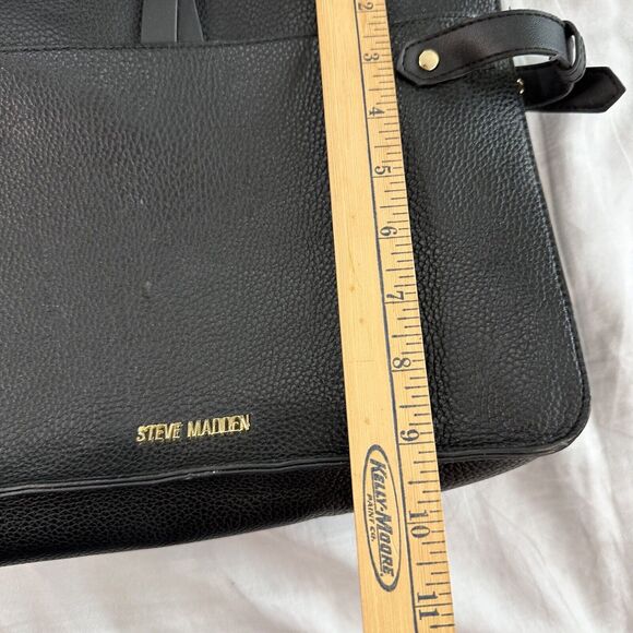 steve madden wila bag purse shoulder faux leather black - Picture 7 of 8